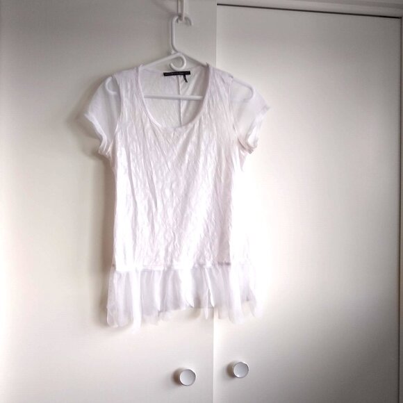 vintage Mado et les Autres tulle ruffle sheer tshirt NWOT - Picture 2 of 8